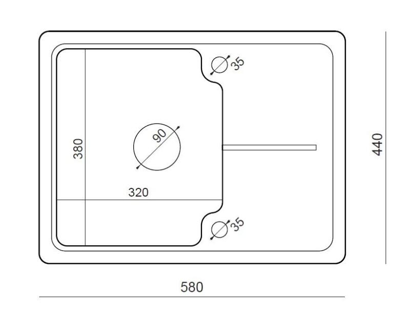 Quadri Kendal antracitový žulový dřez 58x44 cm s odkapávací plochou 1208967403