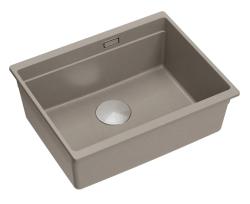 Quadri Newport II žulový spodní dřez taupe 560x450mm s nerezovou zátkou a odtokovou krytkou 1208967453