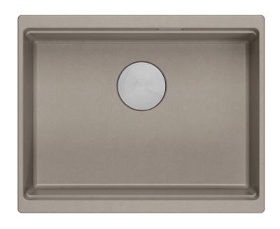 Quadri Newport II žulový spodní dřez taupe 560x450mm s nerezovou zátkou a odtokovou krytkou 1208967453