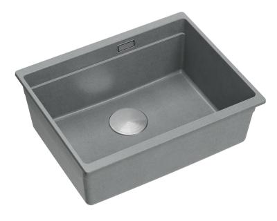 Quadri Newport II žulový poddřez šedý dřez 560x450mm s nerezovou zátkou a odtokovou krytkou 1208967456