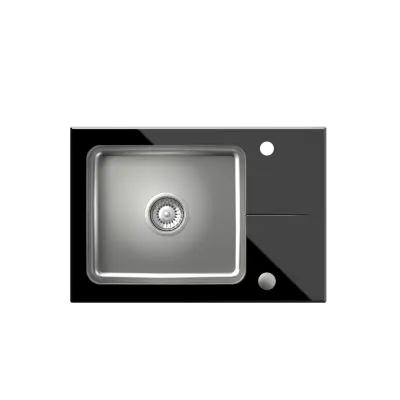 Quadri Glazz Set met keukenkraan en opbouw rvs spoelbak met zwarte glazen afdruipgedeelte 64x44cm omkeerbaar 1208967493

Quadri Glazz Sada s kuchyňskou baterií a vestavěným nerezovým dřezem s