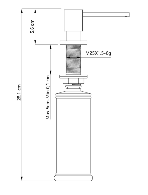 Quadri Luxor vestavný dávkovač mýdla, měděný, plnitelný shora, 1208967510