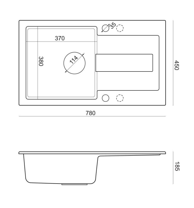Quadri Sutton béžový pískový granitový dřez 78x45cm s odkapávací plochou, oboustranný, s béžovou zátkou 1208967579