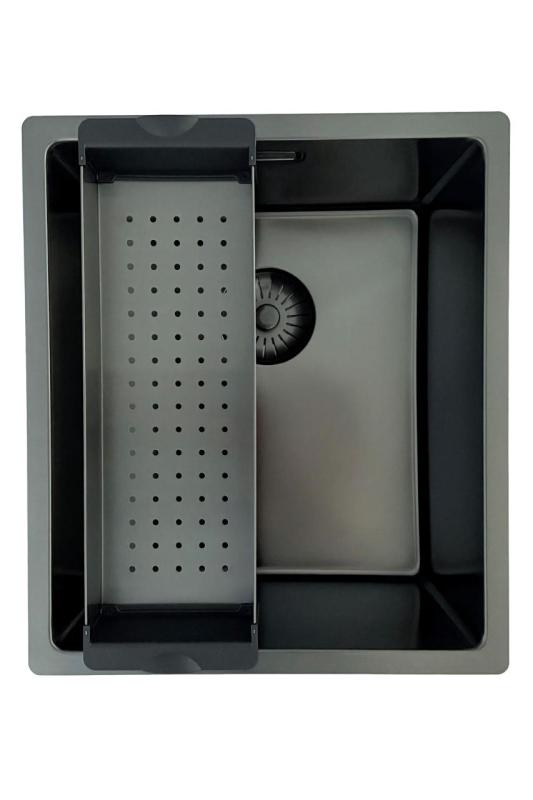 Pure.Sink Prestige dřez PVD gun metal 34x40 cm 10mm radius spodní montáž, plochá montáž a horní montáž PPG3440-61.
