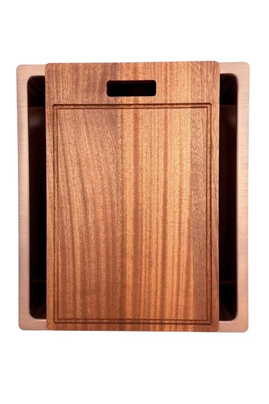 Pure.Sink Prestige dřez 34x40 cm PVD Měď 10mm radius pro spodní montáž, plochou montáž a horní montáž PPG3440-62.