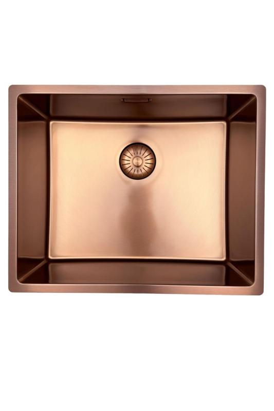 Pure.Sink Prestige dřez 50x40 cm PVD Měď 10mm radius spodní montáž, plochá montáž a horní montáž PPG5040-62.