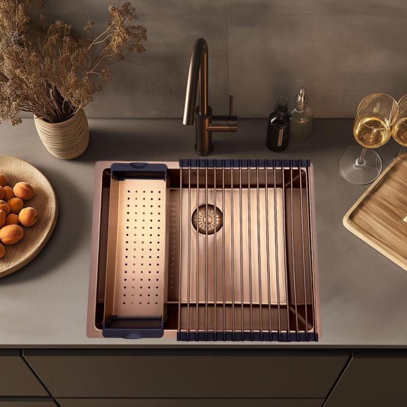 Pure.Sink Prestige rolovací podložka do dřezu Měď PPGRM40-62