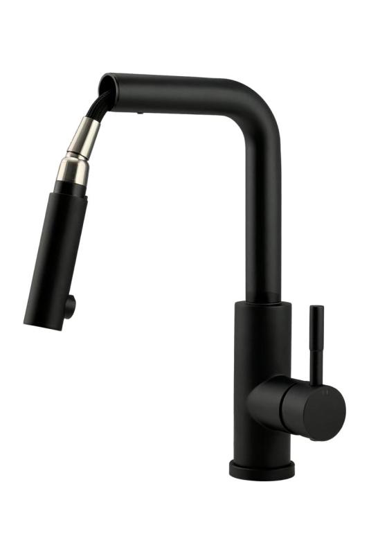 Pure.Sink Elite Steel Spark-S kuchyňská baterie Matná černá s výsuvnou hubicí PS8041-10