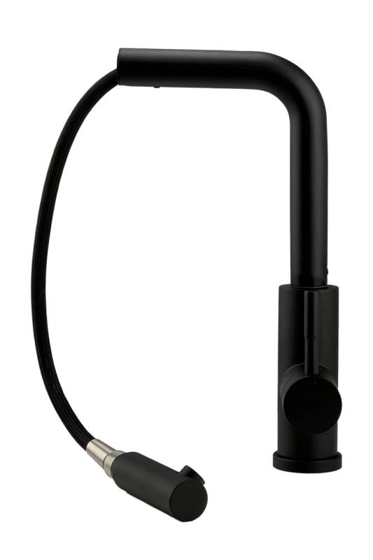 Pure.Sink Elite Steel Spark-S kuchyňská baterie Matná černá s výsuvnou hubicí PS8041-10