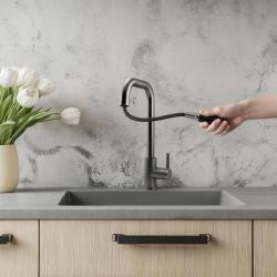 Pure.Sink Elite Steel Crystal-S kuchyňská baterie PVD Gun metal s výsuvným výtokem PS8050-61