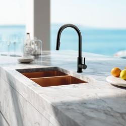 Pure.Sink Elite Steel Stream-S kuchyňská baterie Matná černá s výsuvným výtokem PS8045-10