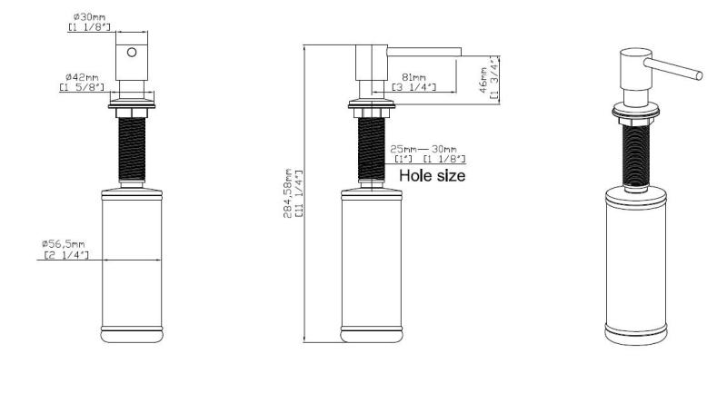 Pure.Sink Elite Steel Shine vestavěný dávkovač mýdla Matná Černá, shora plnitelný PS9010-10