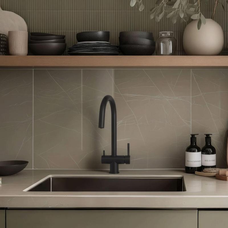Quadri Leichester Kuchyňská baterie Černá 3-cestná s přídavným připojením na filtrovanou vodu 1208967671