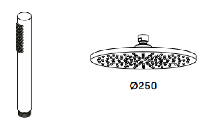 Waterevolution Flow termostatická sprchová kombinace s dešťovou sprchou PVD kartáčovaná měď 250mm T141TN25CPE