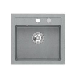 Quadri Londýn Granit Šedý Dřez 50x47cm s Otvorem pro Baterii Na Desku - 1208967727