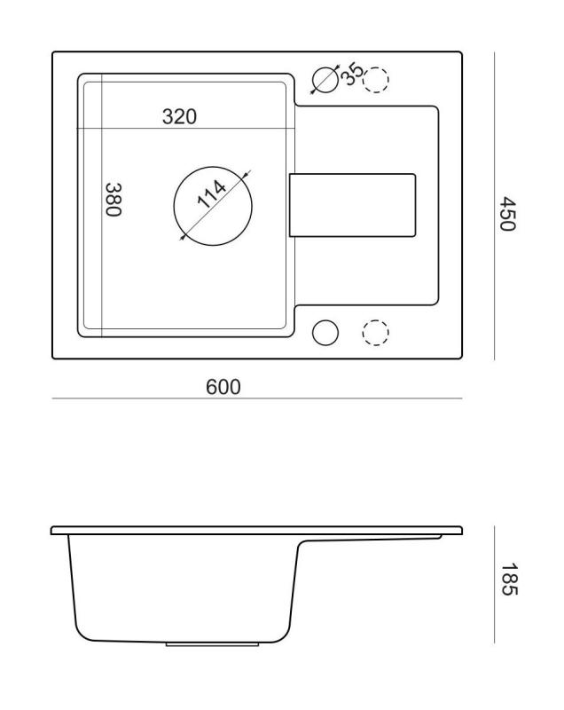 Quadri Sutton Béžový Pískový Žulový Vestavný Dřez 60x45cm s Odkapávací Plochou, Obojestranný s Béžovou Zátkou - 1208967751