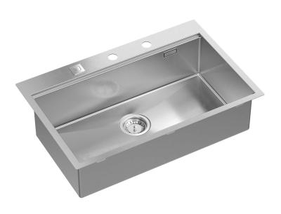 Aquadesign Vesta Nerezový Dřez 76x49cm Sestavení a Instalace do Roviny s Otvorem pro Baterii, včetně Nerezové Zátky a Příslušenství - 1208967762