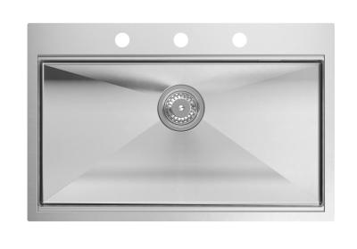 Aquadesign Vesta Nerezový Dřez 76x49cm Sestavení a Instalace do Roviny s Otvorem pro Baterii, včetně Nerezové Zátky a Příslušenství - 1208967762
