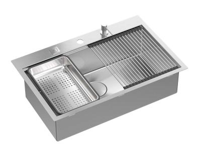 Aquadesign Vesta Nerezový Dřez 76x49cm Sestavení a Instalace do Roviny s Otvorem pro Baterii, včetně Nerezové Zátky a Příslušenství - 1208967762