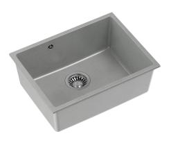 Quadri Elston Šedý Žulový Podmontážní Dřez 495x360mm s Nerezovou Zátkou 1208967773