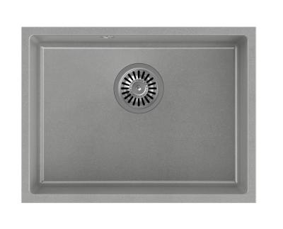 Quadri Elston Šedý Žulový Podmontážní Dřez 495x360mm s Nerezovou Zátkou 1208967773