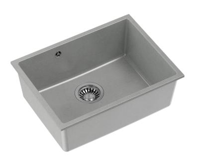 Quadri Elston Šedý Žulový Podmontážní Dřez 495x360mm s Nerezovou Zátkou 1208967773