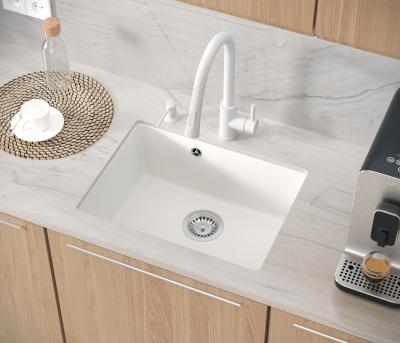 Quadri Elston Bílý Žulový Podstavný Dřez 495x360mm s Nerezovou Zátkou 1208967774