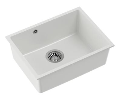 Quadri Elston Bílý Žulový Podstavný Dřez 495x360mm s Nerezovou Zátkou 1208967774