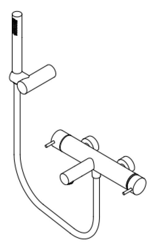 Waterevolution Flow tweerichtings douchemengkraan met handdouche messing natuur T130NLE