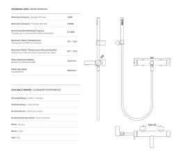 Waterevolution Flow dvoucestná termostatická sprchová baterie s ruční sprchou chrom T130TN01