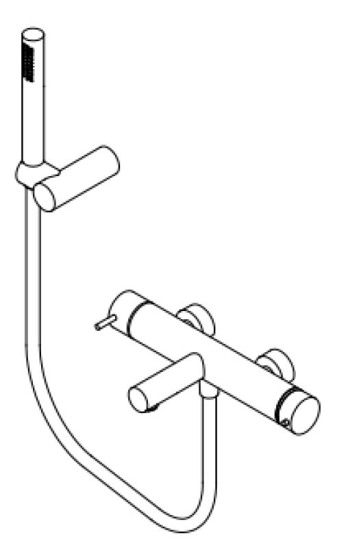 Waterevolution Flow termostatická dvoucestná sprchová baterie s ruční sprchou černá T130TNPR