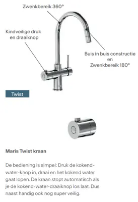 Franke Maris vodní hub 4L boiler 3-1 s Twist mechanickou baterií na vařící vodu Nerez 160.0711.523