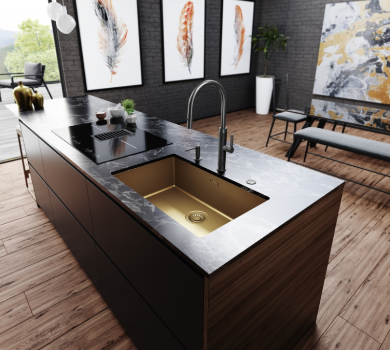 Franke Mythos Masterpiece Kuchyňská Baterie Antracit s J-výtokem a Vytažitelnou Sprchovou Hlavicí - 115.0711.555