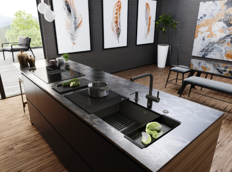 Franke Mythos Masterpiece BXM 210.68 Velký dřez Gun Metal PVD Antracit 685x410mm pro plochou a spodní montáž - 127.0676.885