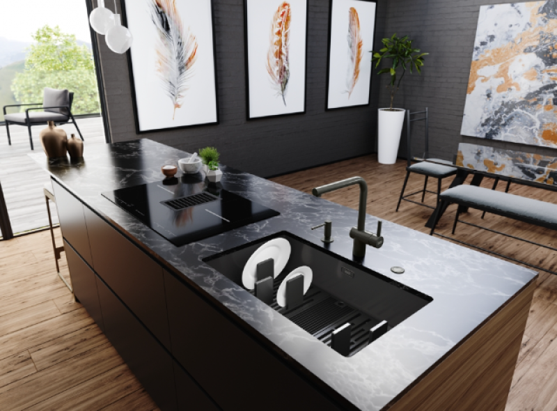 Franke Mythos Masterpiece BXM 210.68 Velký dřez Gun Metal PVD Antracit 685x410mm pro plochou a spodní montáž - 127.0676.885