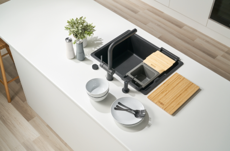 Franke Universal Accessoire All-In Set 2 - Krájecí deska, plastová vložka, plastová miska a teleskopický most 112.0655.482