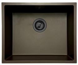 GraniteMy Universal Žulový Kávový Dřez 50x40 cm nadstavbový, vestavěný a zarovnaný s gun metal zátkou - 1208967928