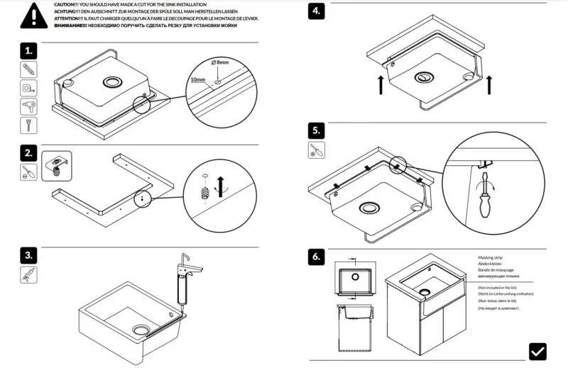 GraniteMy Tradition Vesnický Dřez Žulový Dřez 60x48 cm Bílý Podstavný a Plochý s Černou Zátkou 1208967940