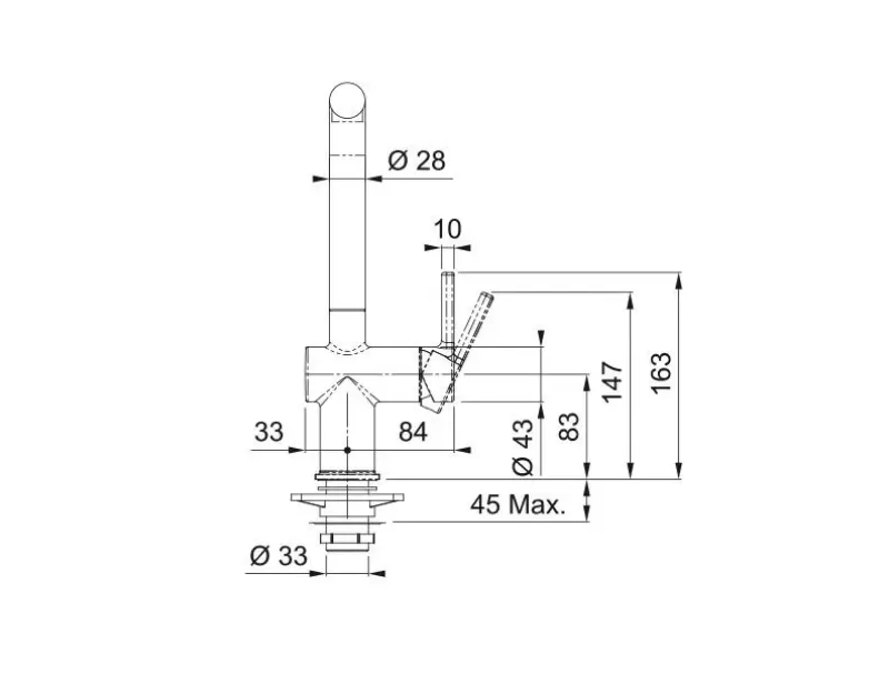 Franke Active L kuchyňská baterie v Onyxu s otočným výtokem 115.0653.373