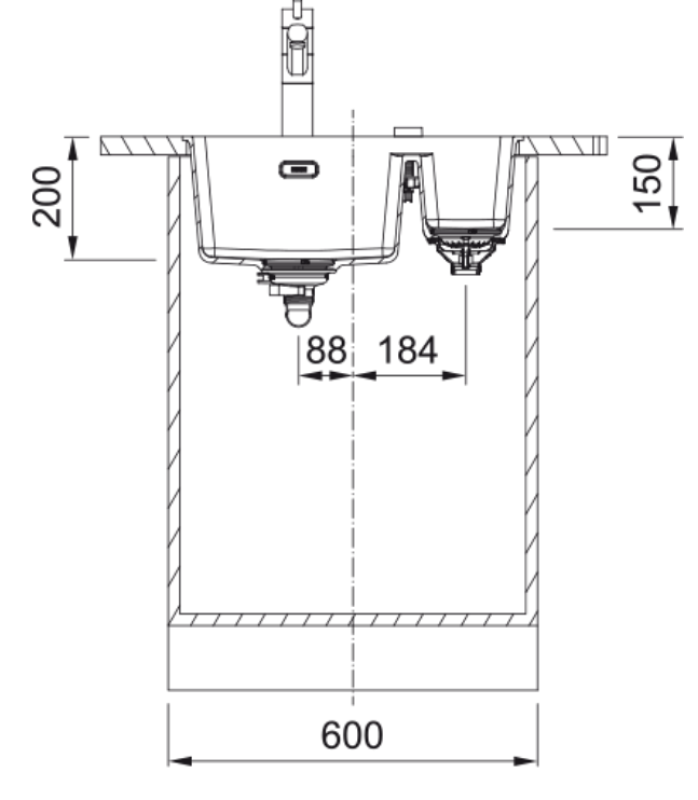 Franke Maris MRG 160-34-15 Fragranite Slate Grey Umyvadlo Šedá, tmavá Leva strana Vestavěný 125.0714.608