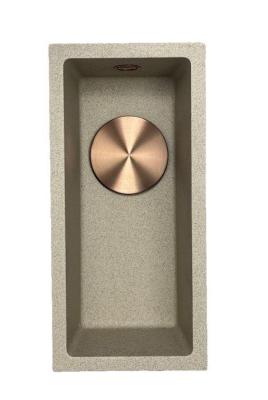 GraniteMy Universal granite beige sand small sink 17x40 cm surface-mounted, under-mounted, and flush-mounted with copper plug 1208968004