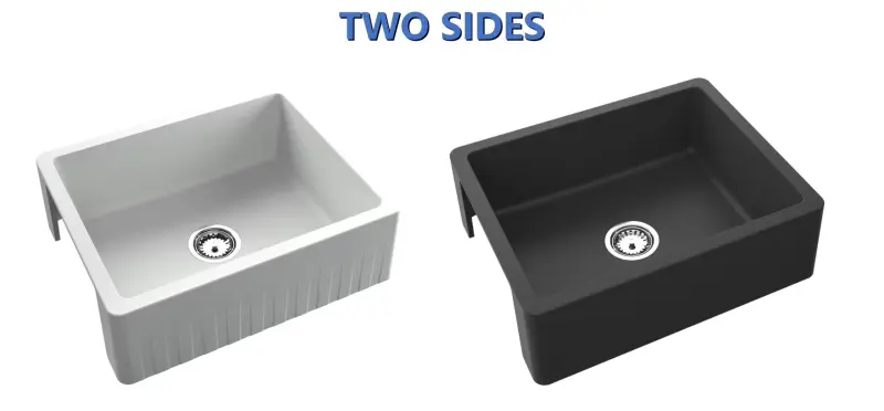 GraniteMy Tradition Zemědělský Dřez - 2-Stranný Granitový Dřez 60x48 cm Černý Podstavný s Gun Metal Zátkou 1208968032