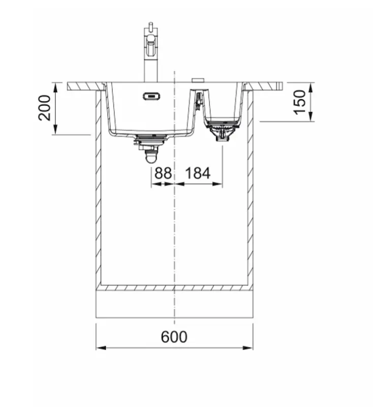 Franke Maris MRG 260-34-15 Fragranite Slate Grey Dřez Levá Miska Šedá tmavá Plochá montáž 135.0714.635