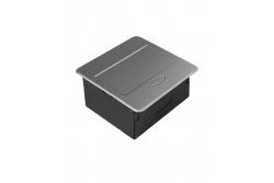 AVARO zapuštěná nábytková zásuvka, 1x Schuko zásuvka, USB A+C, 1,5m kabel, stříbrná