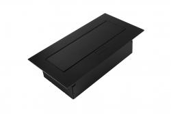Nábytek zásuvka 2x schuko zásuvka, USB A+C, bez kabelu, černá