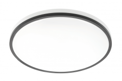 TULA LED stropní lampa, Ø350mm, 4000K, 24W, 1680lm, AC180-250V, 50/60 Hz, PF>0,5, IP44, černá, 3y