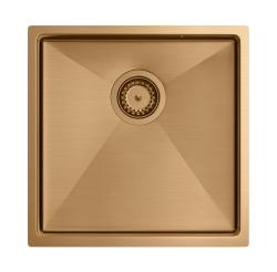 Aquadesign Zara Dřez Měď 44x44cm Podstavba, Rovná Montáž a Nástavba s Měděnou Zátkou - 1208969515