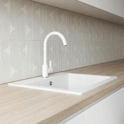 Graniteland Veritas Kuchyňská baterie Bílá s otočným výtokem 1208969531