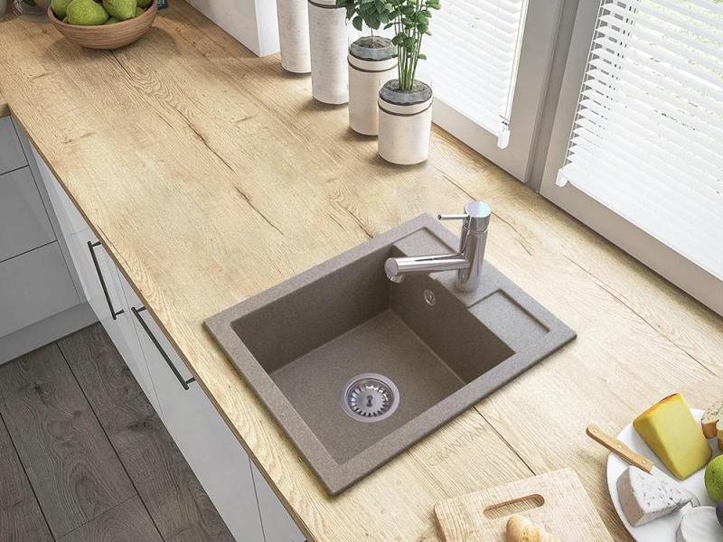 Granitová kuchyňská baterie Ceres Chrom s výsuvnou hubicí a dvojitou funkcí ruční sprchy 1208969535.