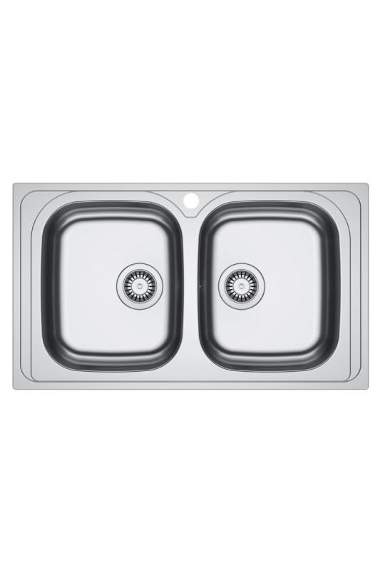 Franke Spark SKX 620-86 Dvojitý nerezový dřez s otvorem pro baterii, montáž na pracovní desku 86x50cm 101.0714.440